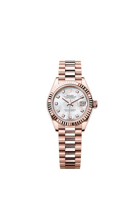 rolex lady datejust in 18 ct everose gold